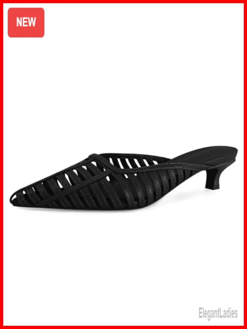 Vegan Leather Kitten Heel Mules Bow Dressy Slip On Pumps